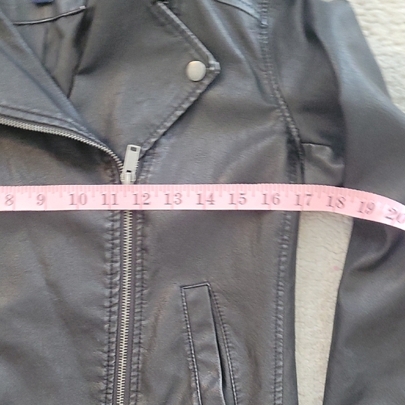 Black Leather Moto Jacket Asymmetrical Zipper Size XS - Picture 3 of 6